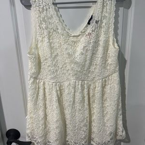 Ivory Lace Peplum Top